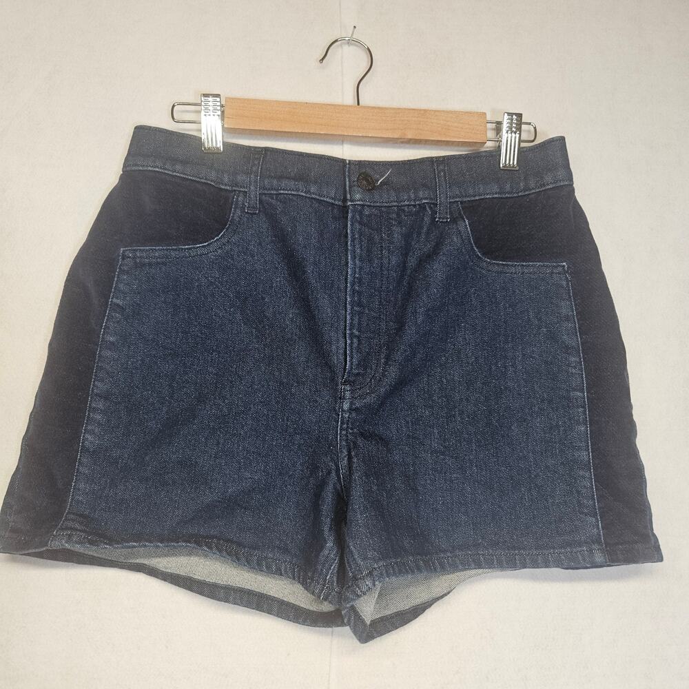 Express Two Tone Denim Jean Shorts in Rinse Size 6